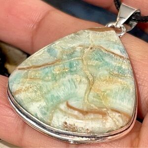Blue Caribbean Calcite Pendant 1 7/8”